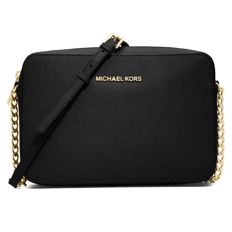 michael kors black crossbody jet set|mk jet set saffiano crossbody.